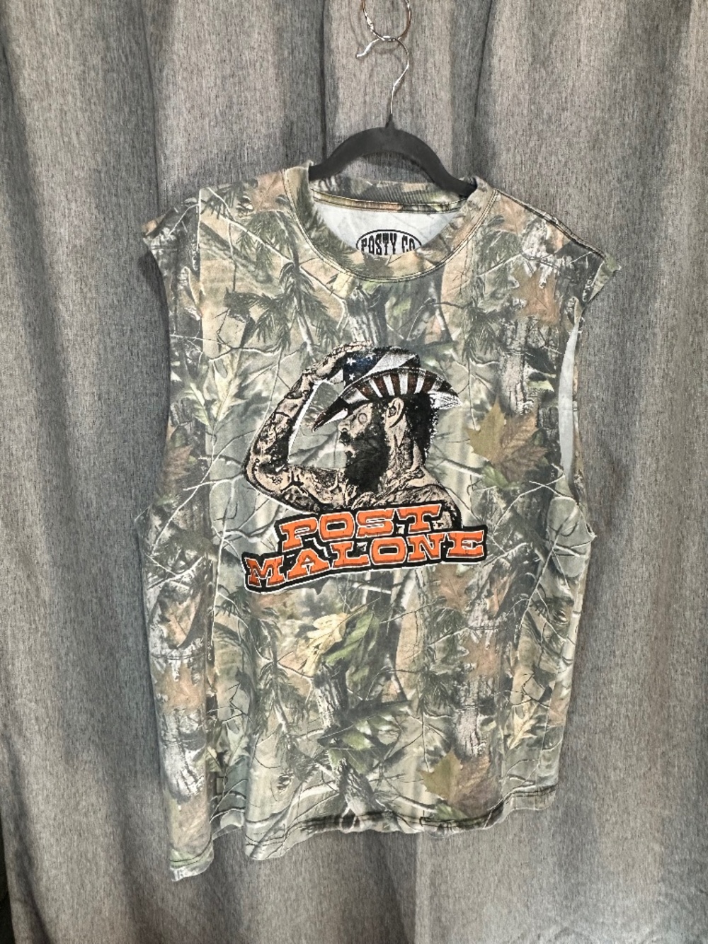 Post Malone Posty Co Camo Cutoff Sleeveless Shirt Muscle Tank Size Large